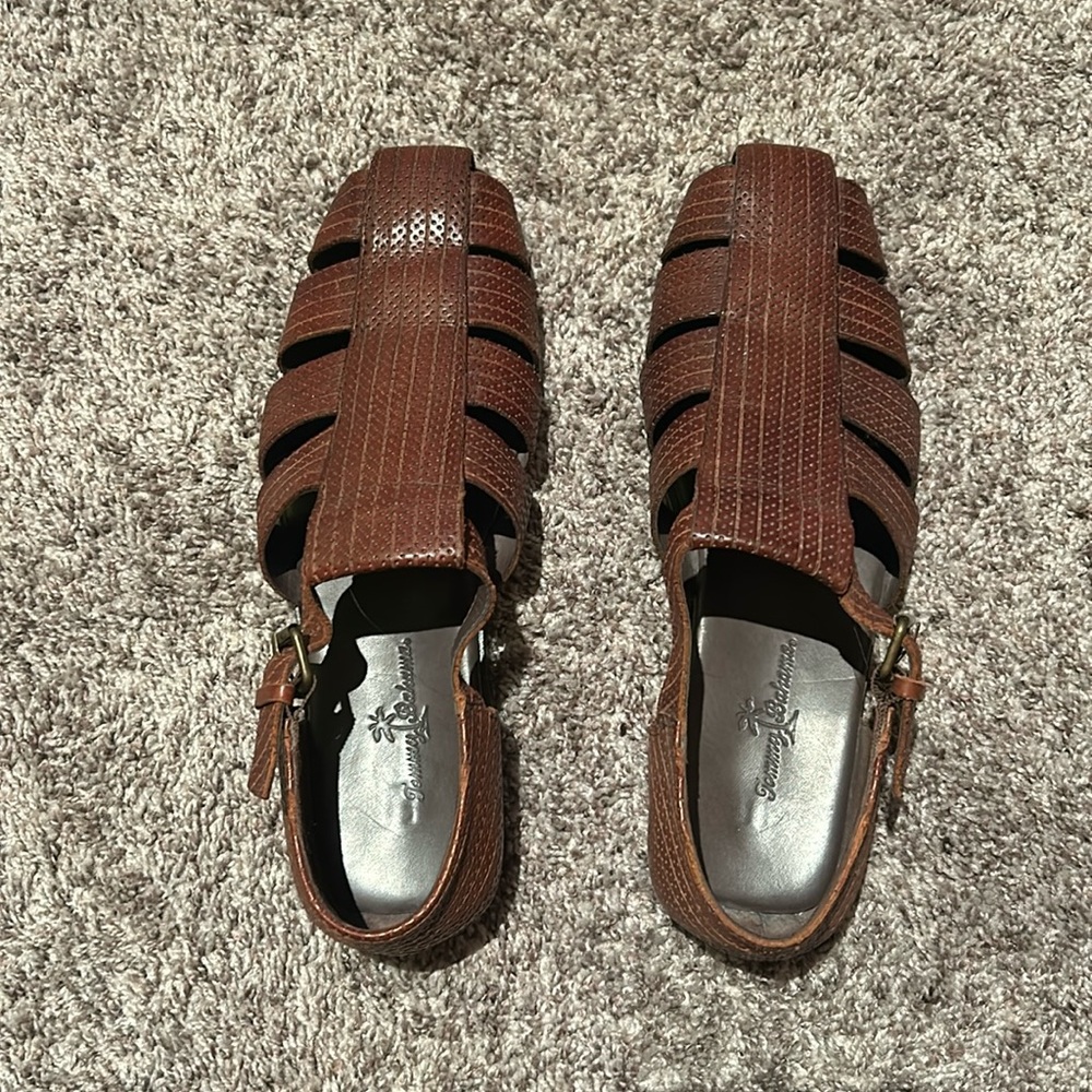 Tommy Bahama Brown Leather Fisherman Sandals